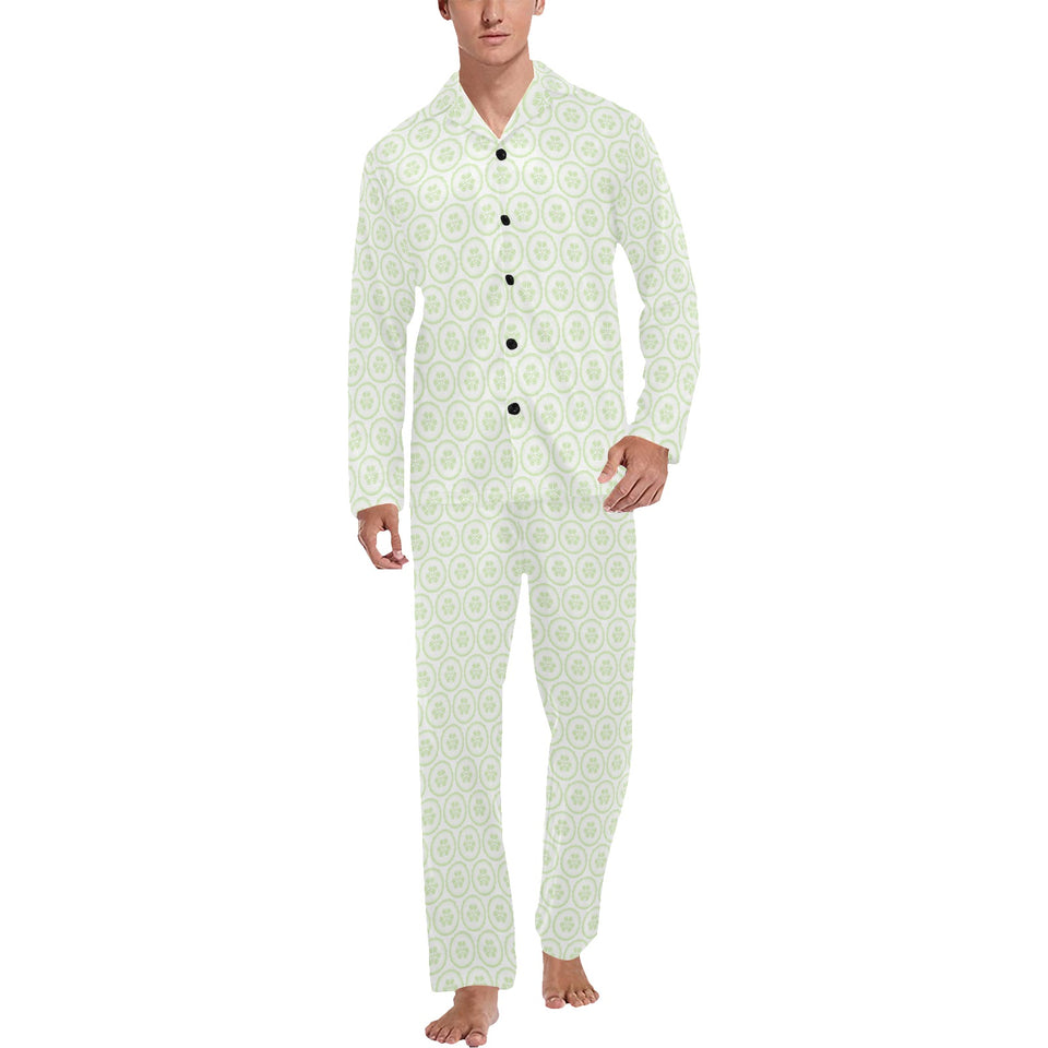 Cucumber pattern background Men's Long Pajama Set