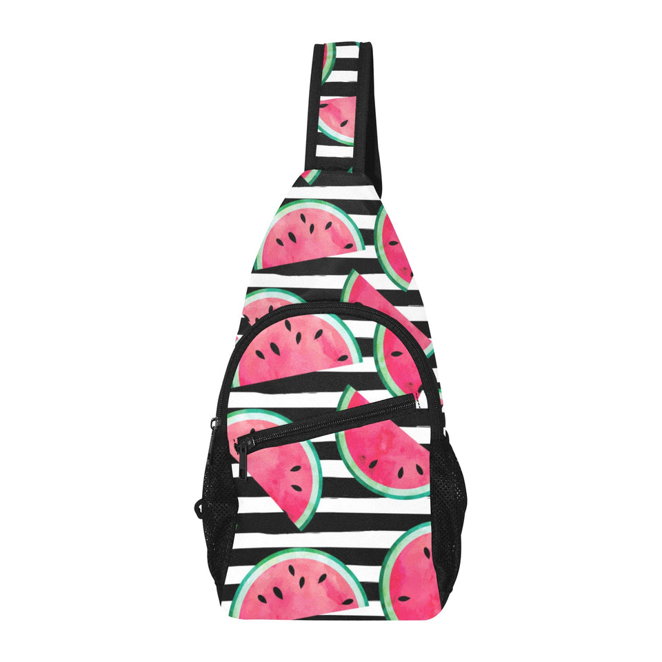 Watercolor paint textured watermelon pieces All Over Print Chest Bag