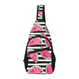 Watercolor paint textured watermelon pieces All Over Print Chest Bag