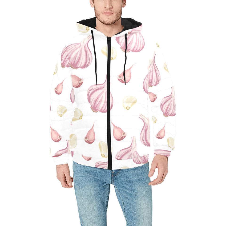 Garlic pattern Men's Padded Hooded Jacket