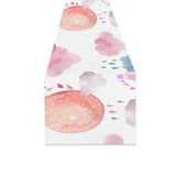 Watercolor air balloon cloud pattern Table Runner