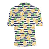 Pineapples pattern striped background Men's All Over Print Polo Shirt