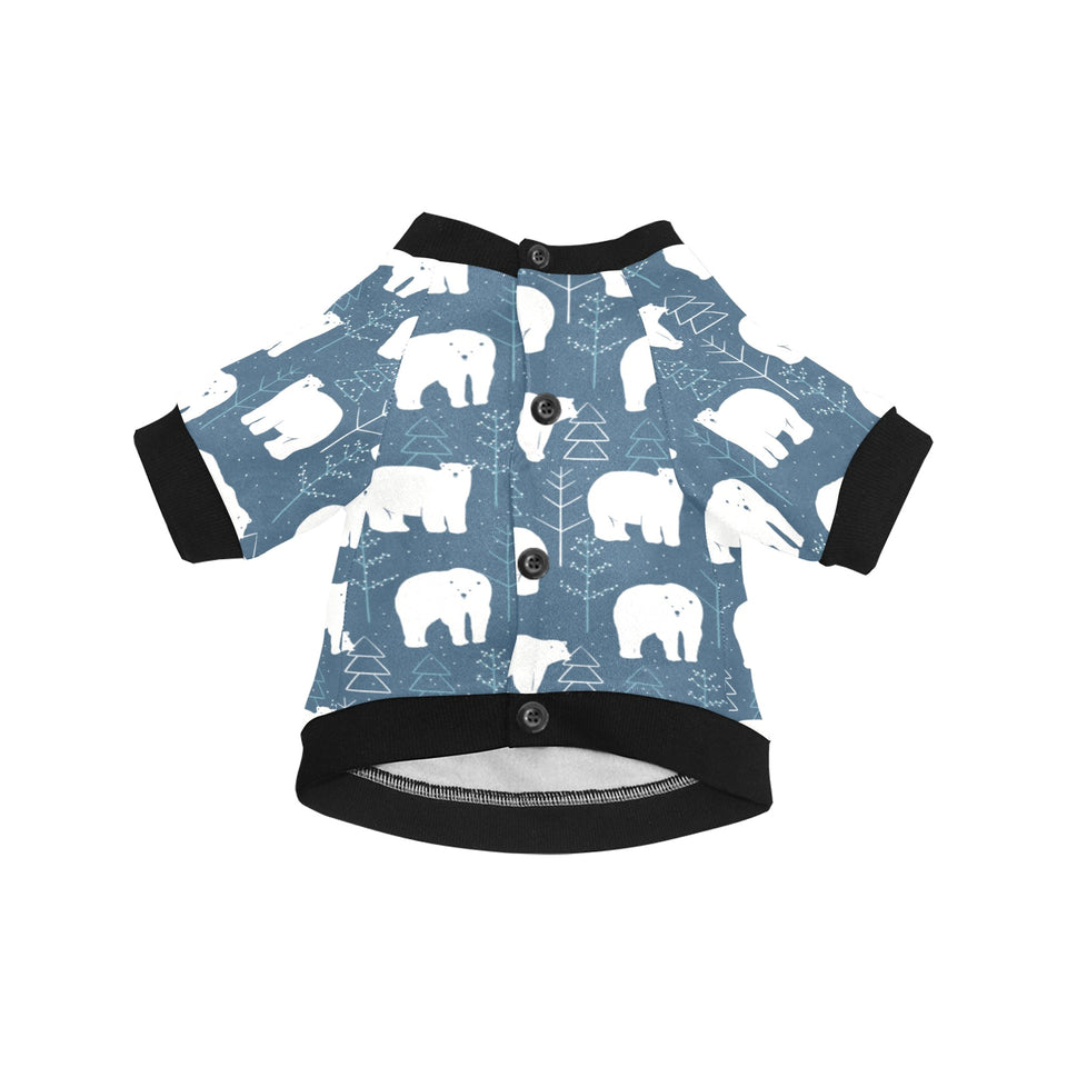 polar bear mother her child pattern All Over Print Pet Dog Round Neck Fuzzy Shirt