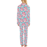 3D sakura cherry blossom pattern Women's Long Pajama Set