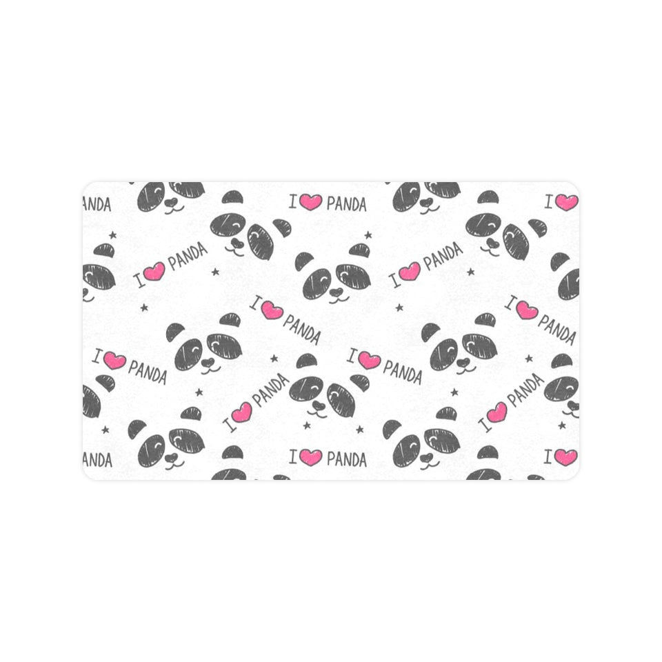 Hand Drawn faces of pandas pattern Doormat