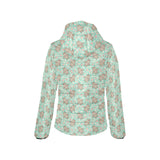 Hippopotamus Pattern Print Design 02 Women's Padded Hooded Jacket