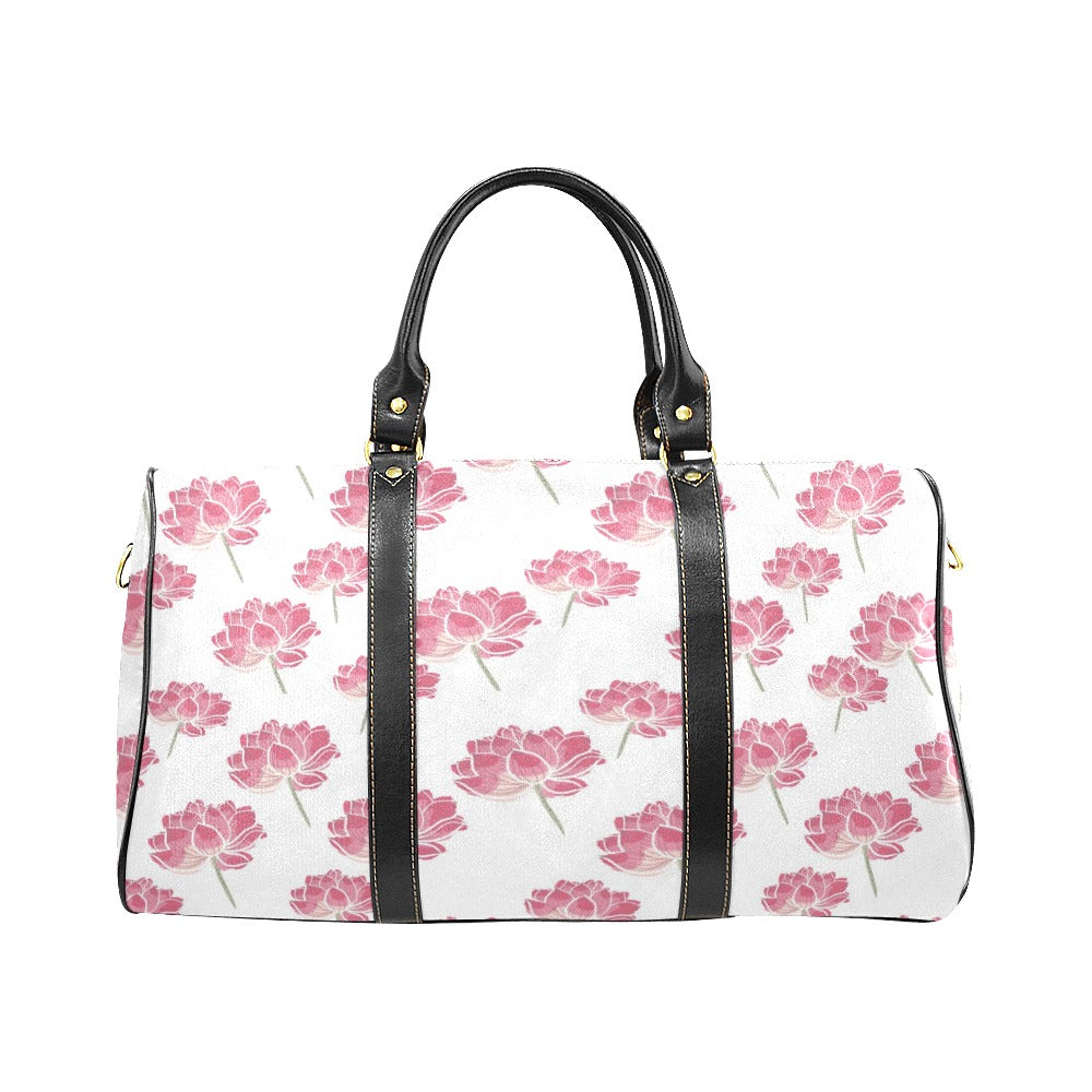 Pink lotus waterlily pattern Travel Bag