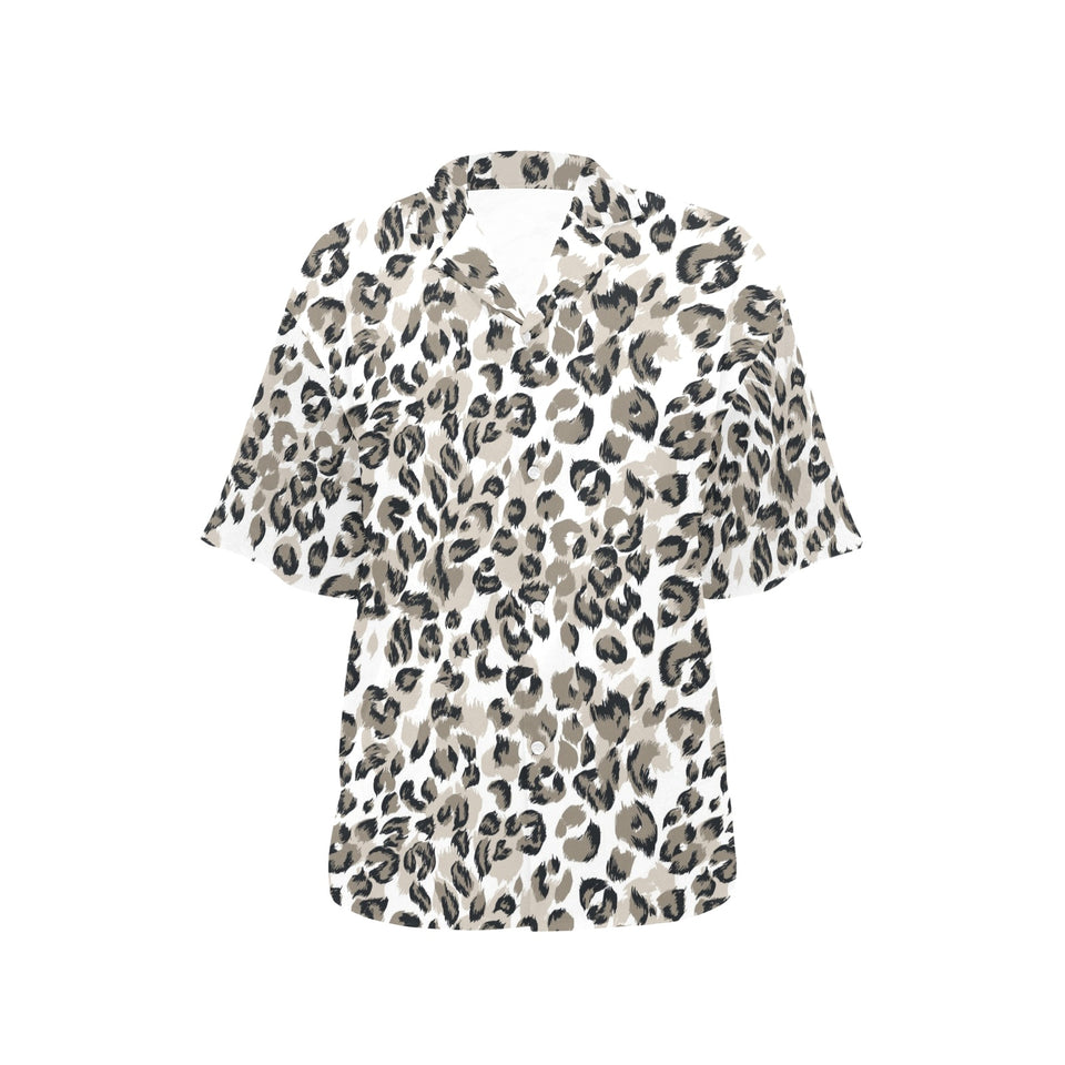 Leopard skin print pattern Women's All Over Print Hawaiian Shirt