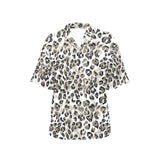 Leopard skin print pattern Women's All Over Print Hawaiian Shirt