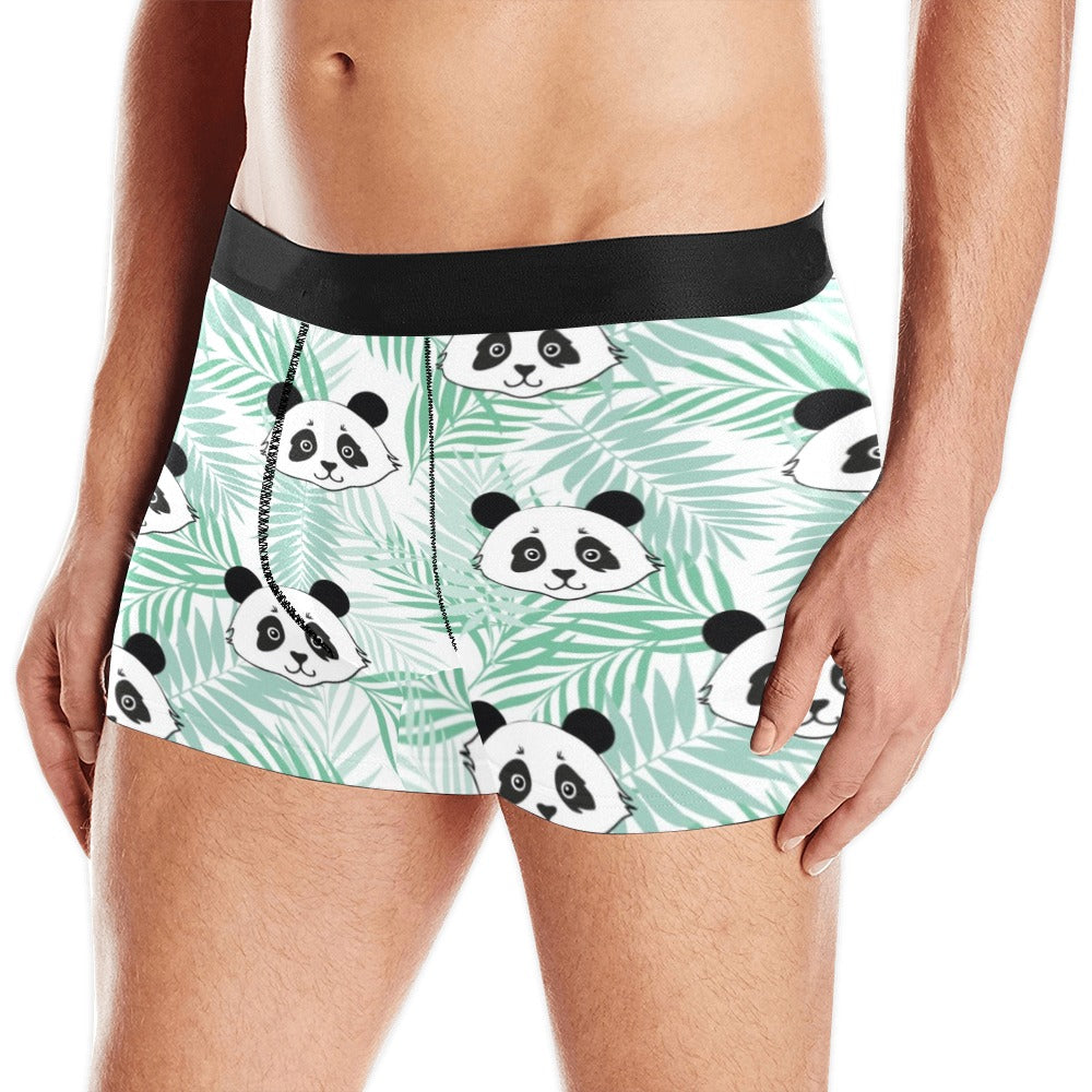 Panda pattern tropical leaves background Men's All Over Print Boxer Briefs Men's Underwear