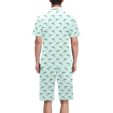 Kangaroo pattern background Men's V-Neck Short Pajama Set