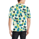 blueberry flower pattern Men's All Over Print Polo Shirt
