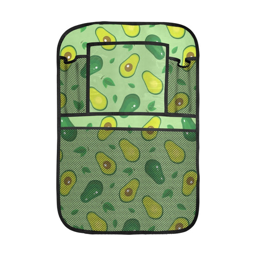 Avocado pattern green background Car Seat Back Organizer