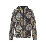 Eagle Pattern Print Design 05 Women's Padded Hooded Jacket