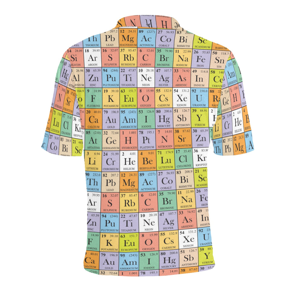 Chemistry Periodic Table Pattern Print Design 01 Men's All Over Print Polo Shirt