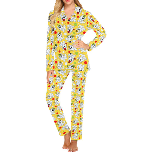 Yorkshire Terrier Pattern Print Design 05 Women's Long Pajama Set