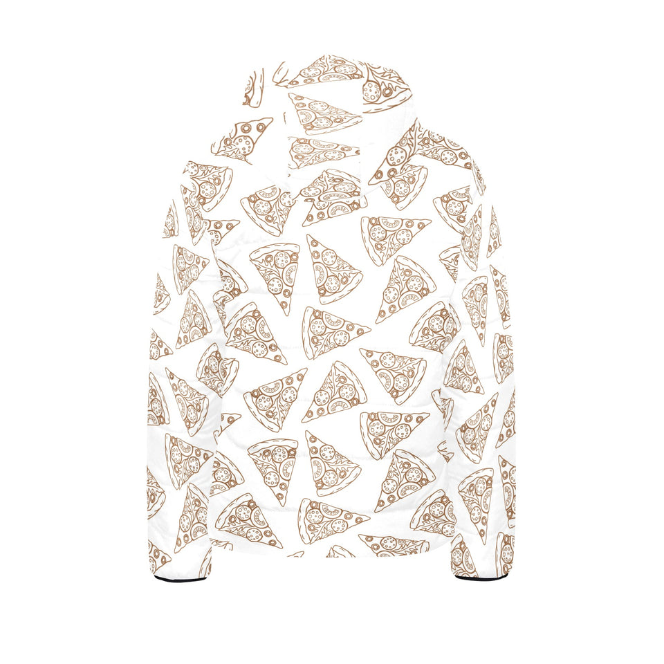 Hand drawn pizza pattern Kids' Boys' Girls' Padded Hooded Jacket