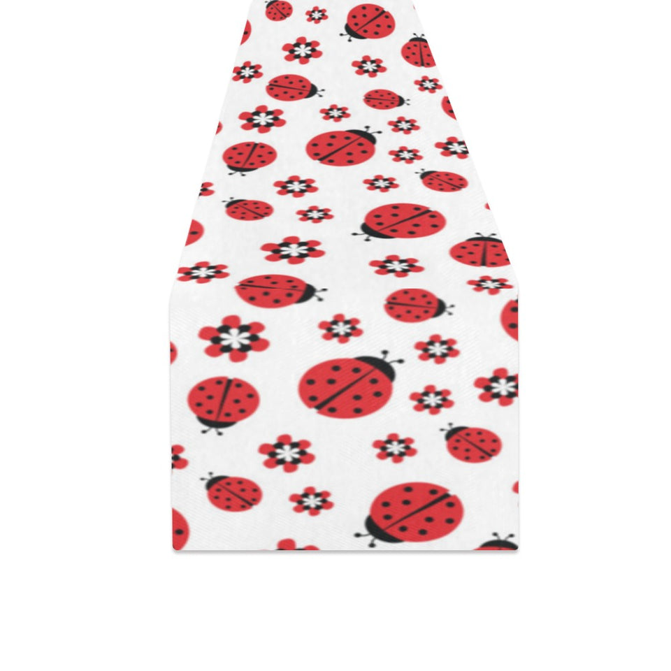 Ladybug Pattern Print Design 04 Table Runner