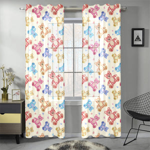 Teddy Bear Pattern Print Design 05 Gauze Curtain
