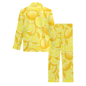 lemon pattern Men's Long Pajama Set
