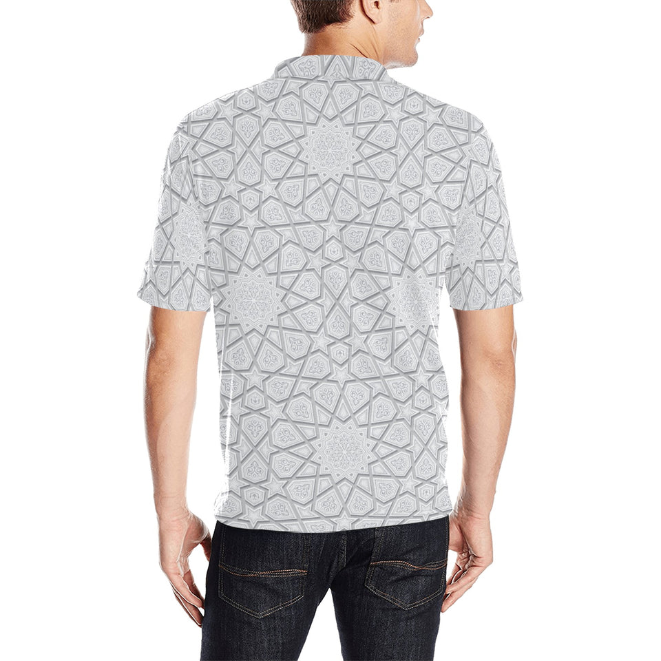 arabic star pattern Men's All Over Print Polo Shirt
