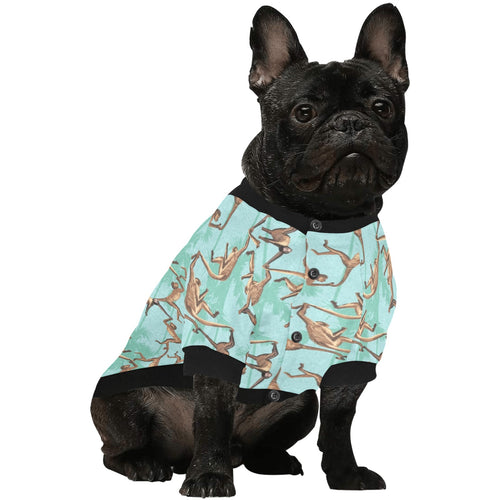 Monkey Palm tree background All Over Print Pet Dog Round Neck Fuzzy Shirt
