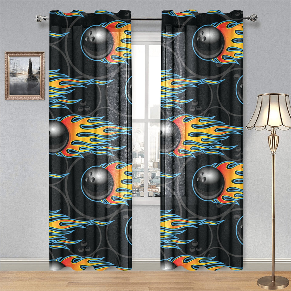 Bowling balls flame pattern Gauze Curtain