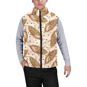 Corn Pattern Print Design 03 Men's Padded Vest