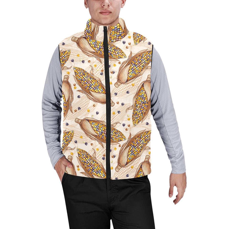 Corn Pattern Print Design 03 Men's Padded Vest