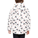 Ostrich Pattern Print Design 02 Kids' Boys' Girls' Padded Hooded Jacket