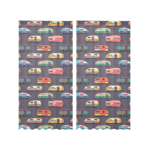 Camper Van Pattern Print Design 02 Gauze Curtain