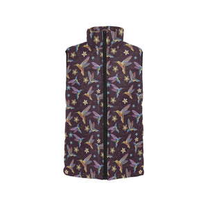 Hummingbird Pattern Print Design 04 Men's Padded Vest