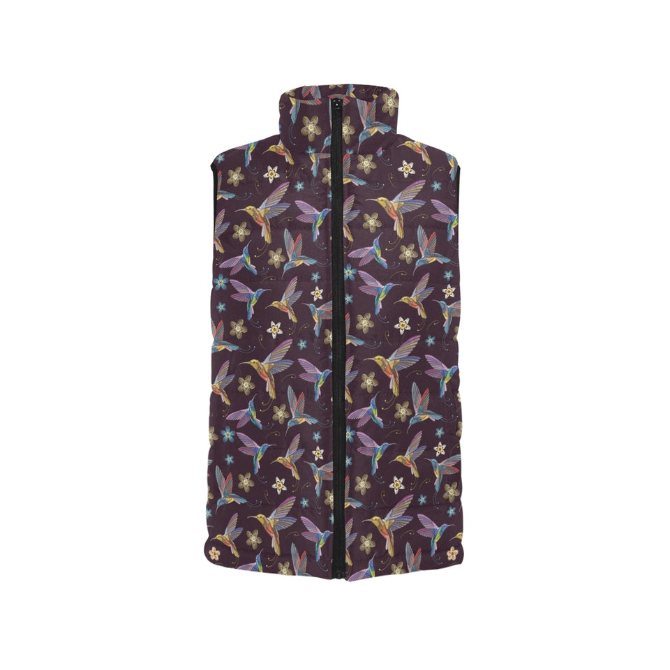 Hummingbird Pattern Print Design 04 Men's Padded Vest