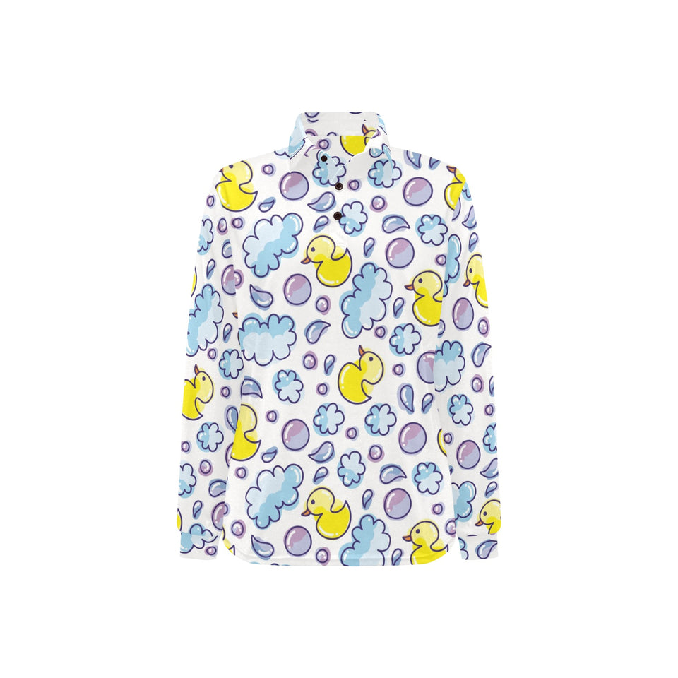 Duck Pattern Print Design 01 Women's Long Sleeve Polo Shirt