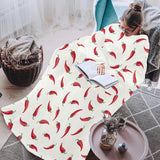 Chili peppers pattern Blanket Robe with Sleeves