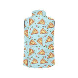 Hand drawn pizza blue background Women's Padded Vest