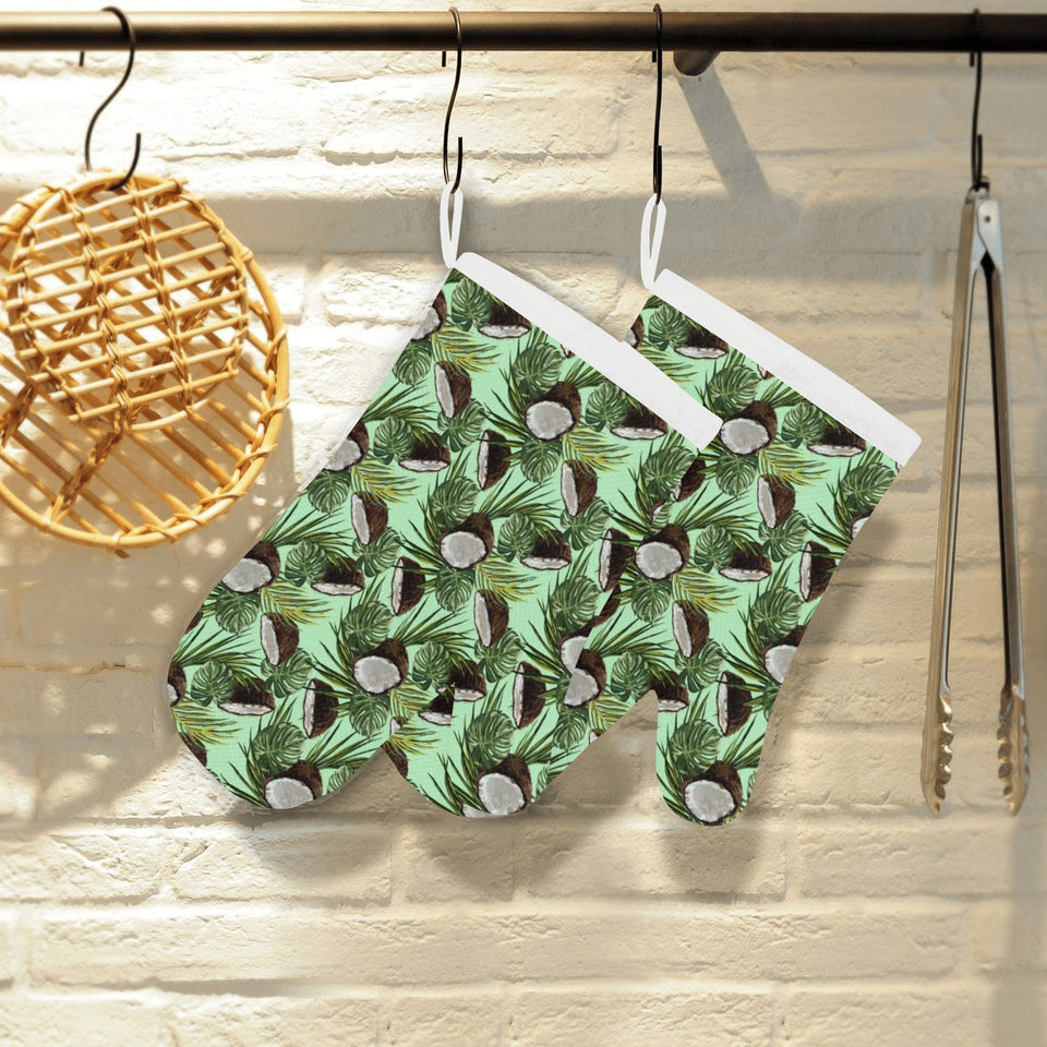 Coconut Pattern Print Design 02 Heat Resistant Oven Mitts