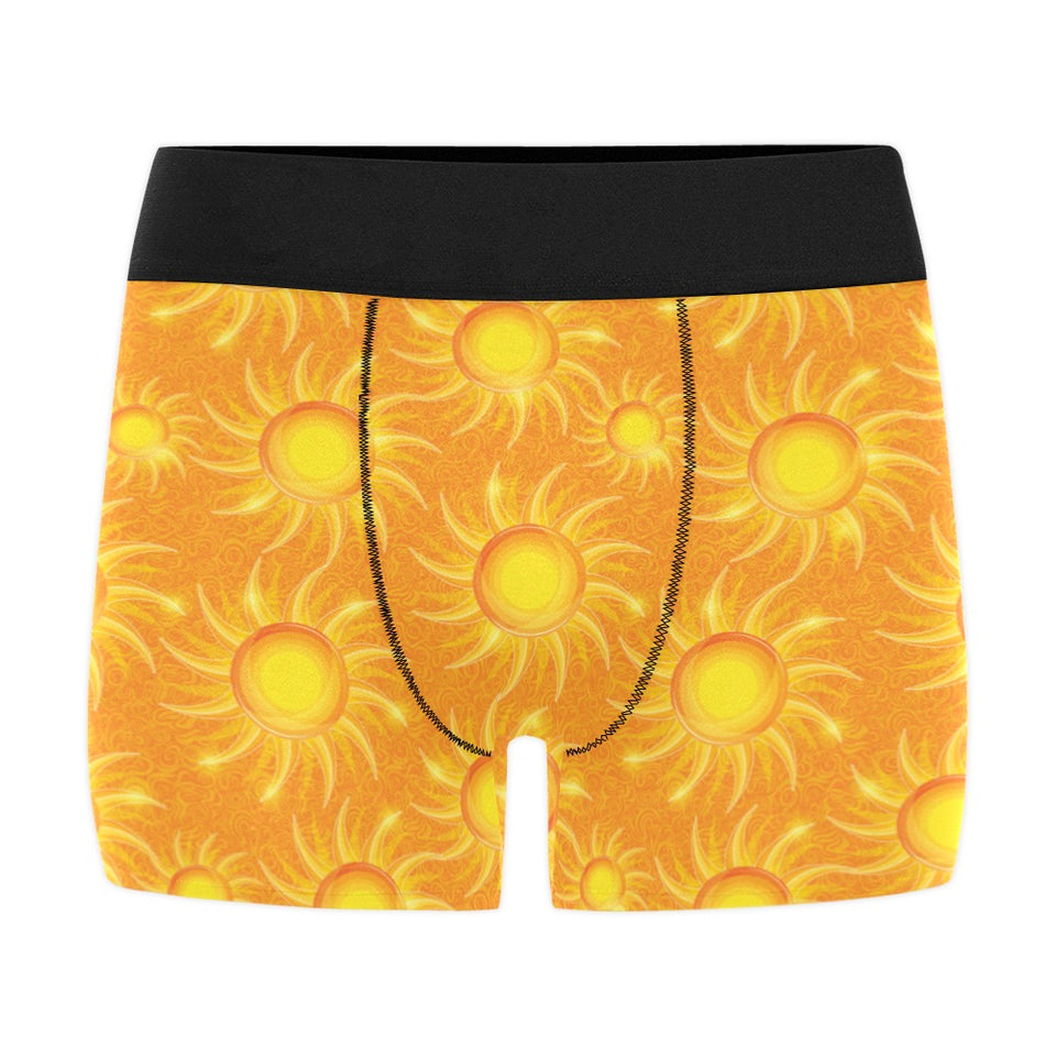 Sun orange background Men's All Over Print Boxer Briefs Men's Underwear