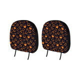 Halloween pattern Pumpkin background Car Headrest Cover