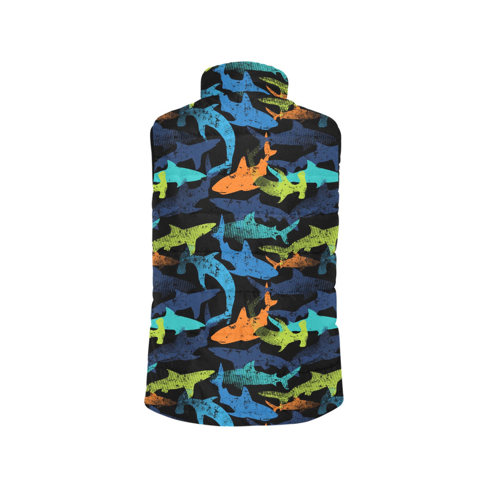 Colorful shark Women's Padded Vest