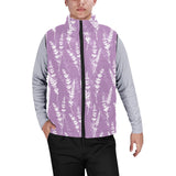 Lavender flowers purple pattern Men's Padded Vest