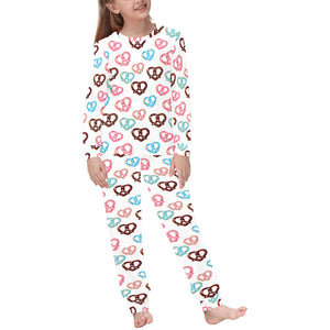 Pretzels Pattern Print Design 04 Kids' Boys' Girls' All Over Print Pajama Set