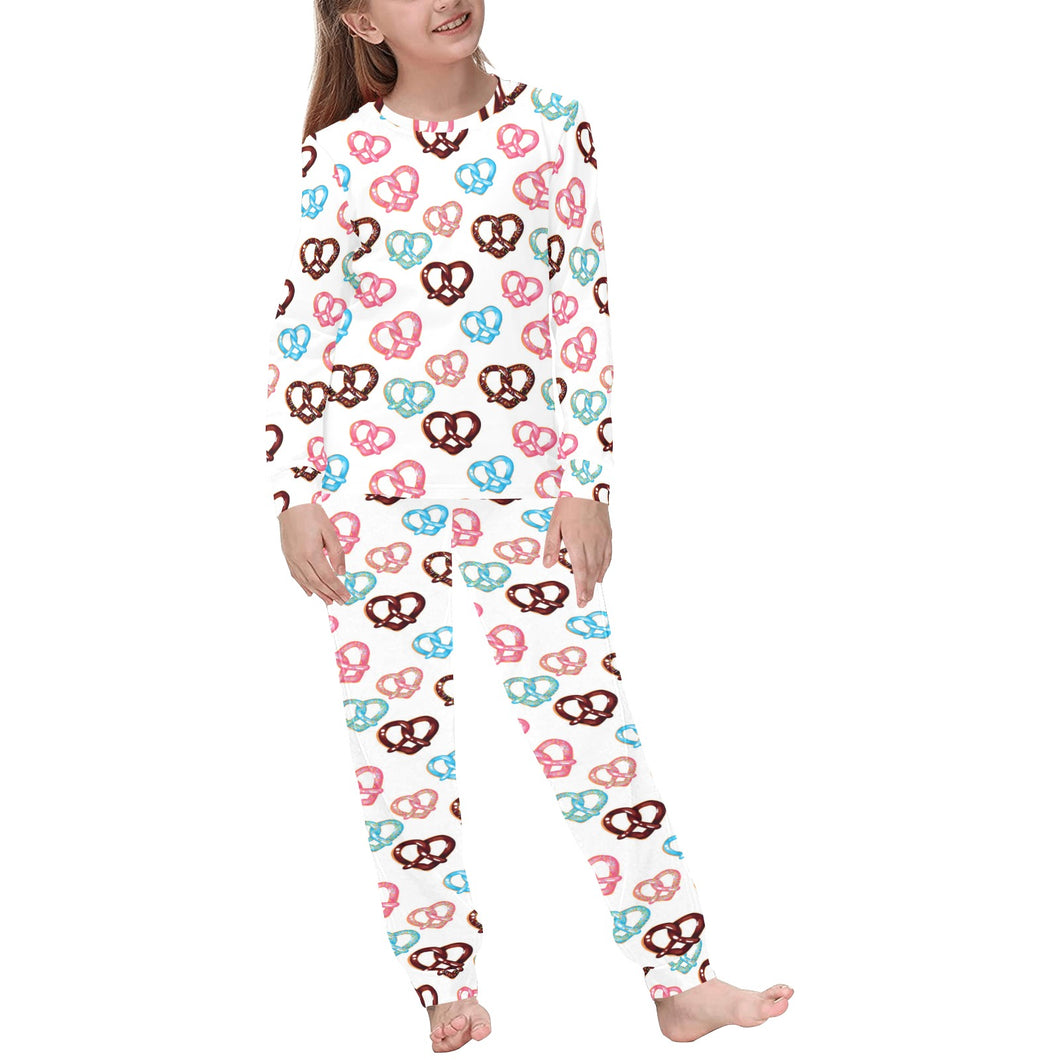 Pretzels Pattern Print Design 04 Kids' Boys' Girls' All Over Print Pajama Set