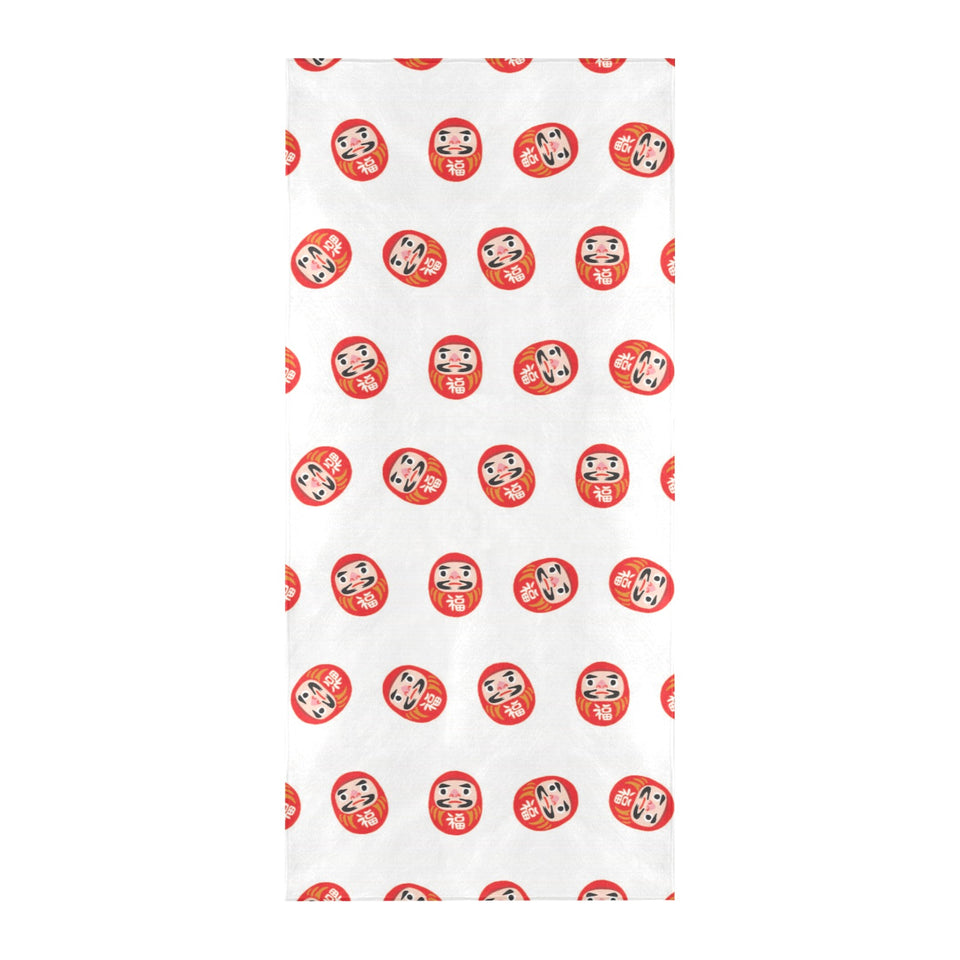 Daruma japanese wooden doll pattern Beach Towel