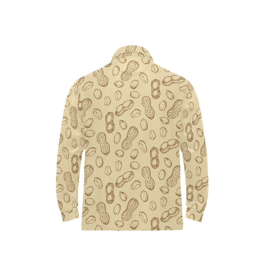 hand drawn peanuts pattern Men's Long Sleeve Polo Shirt