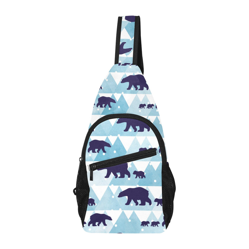 polar bear winter snow pattern All Over Print Chest Bag