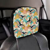 Eagle Pattern Print Design 02 Car Headrest Cover