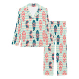Surfboard Pattern Print Design 02 Women's Long Pajama Set