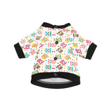 Color cute owl pattern All Over Print Pet Dog Round Neck Fuzzy Shirt