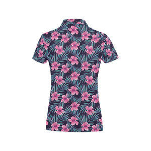 Hibiscus Pattern Print Design 05 Women's All Over Print Polo Shirt